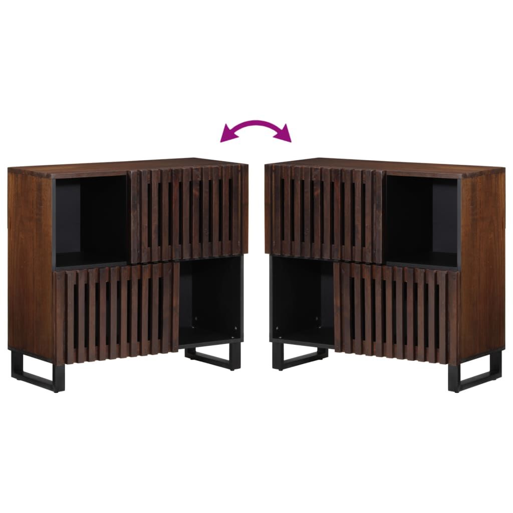 vidaXL Ντουλάπι Καφέ 80x34x75 εκ. από Μασίφ Ξύλο Μάνγκο