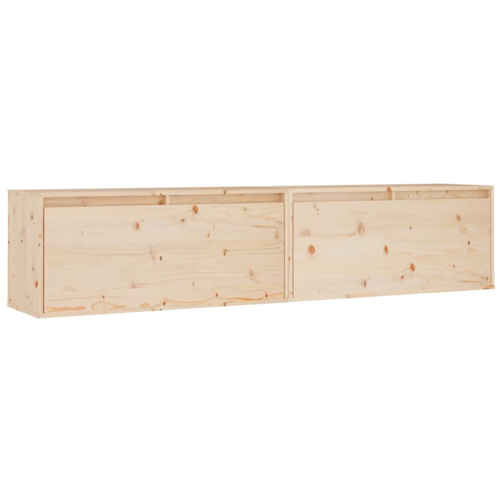 vidaXL Ντουλάπια Τοίχου 2 τεμ. 80 x 30 x 35 εκ. από Μασίφ Ξύλο Πεύκου