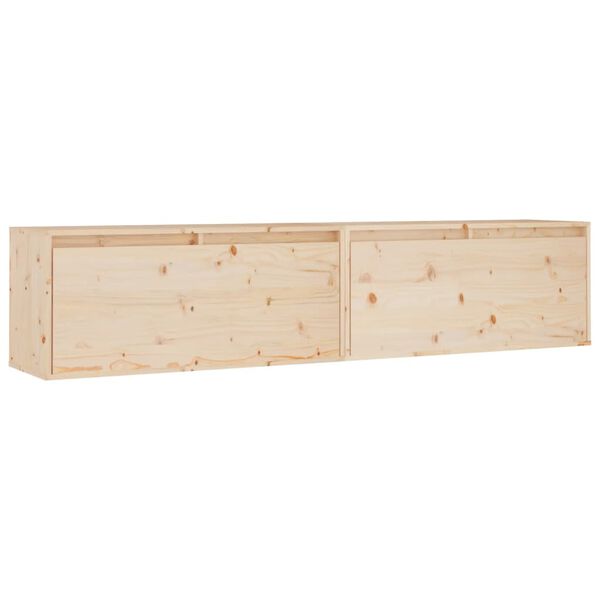 vidaXL Ντουλάπια Τοίχου 2 τεμ. 80 x 30 x 35 εκ. από Μασίφ Ξύλο Πεύκου