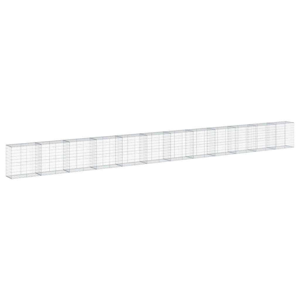 vidaXL Συρματοκιβώτιο με Κάλυμμα 1200x50x100εκ από Γαλβανισμένο Χάλυβα