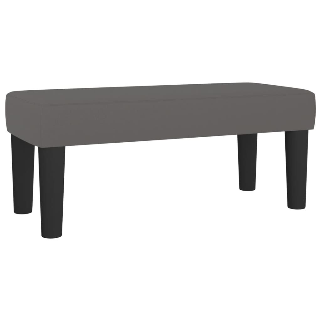 vidaXL Κρεβάτι Boxspring με Στρώμα Γκρι 120x190εκ. από Συνθετικό Δέρμα