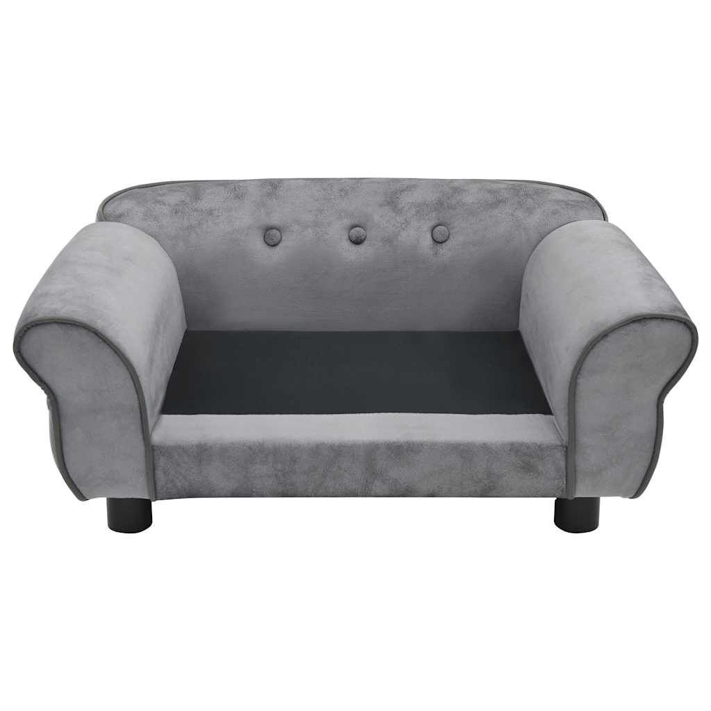 vidaXL Καναπές - Κρεβάτι Σκύλου Γκρι 72 x 45 x 30 εκ. Βελουτέ