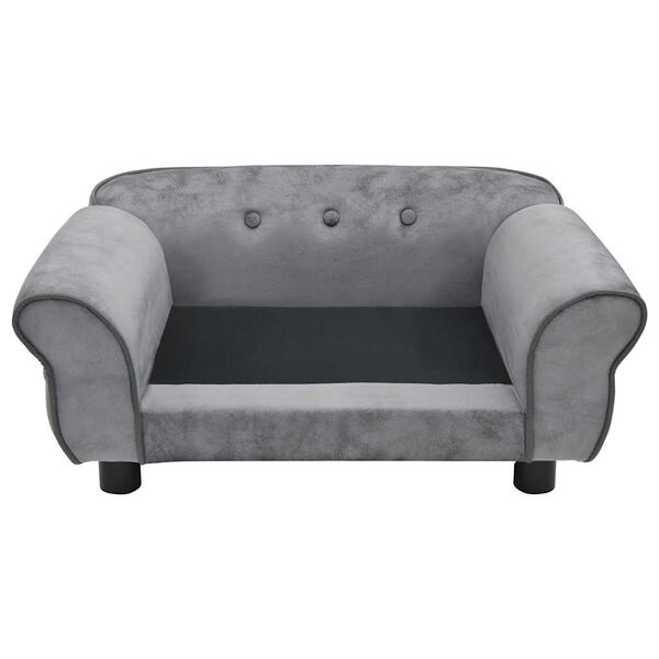 vidaXL Καναπές - Κρεβάτι Σκύλου Γκρι 72 x 45 x 30 εκ. Βελουτέ