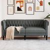 vidaXL Καναπές Chesterfield Σκούρο γκρι 182.5 x 74.5 x 74.5 εκατοστά