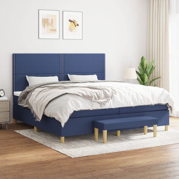 vidaXL &Kappa;&rho;&epsilon;&beta;ά&tau;&iota; Boxspring &mu;&epsilon; &Sigma;&tau;&rho;ώ&mu;&alpha; &Mu;&pi;&lambda;&epsilon; 200x200 &epsilon;&kappa;. &Upsilon;&phi;&alpha;&sigma;&mu;ά&tau;&iota;&nu;&omicron;
