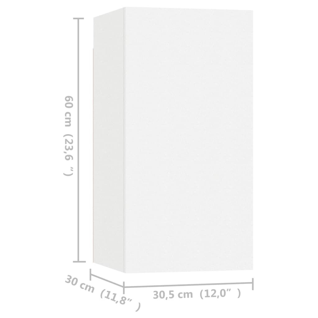 vidaXL Έπιπλα Τηλεόρασης 4 τεμ. Λευκά 30,5 x 30 x 60 εκ. Επεξ. Ξύλο