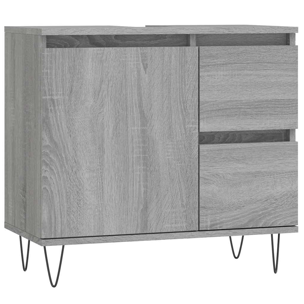 vidaXL Ντουλάπι Μπάνιου Γκρι Sonoma 65x33x60 εκ. Επεξεργασμένο Ξύλο