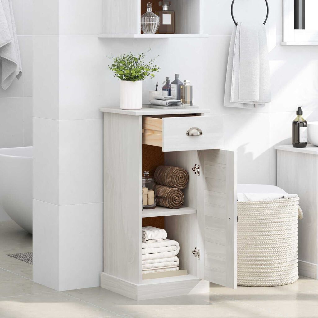 vidaXL Ντουλάπα Μπάνιου VIGO Λευκό 37.5 x 34 x 80 εκ Μασίφ ξύλο πεύκου