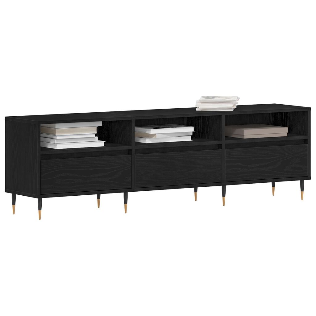 vidaXL Ντουλάπα τηλεόρασης Μαύρο Δρυς 150x30x44,5 εκ Κατασκευασμένο ξύλο