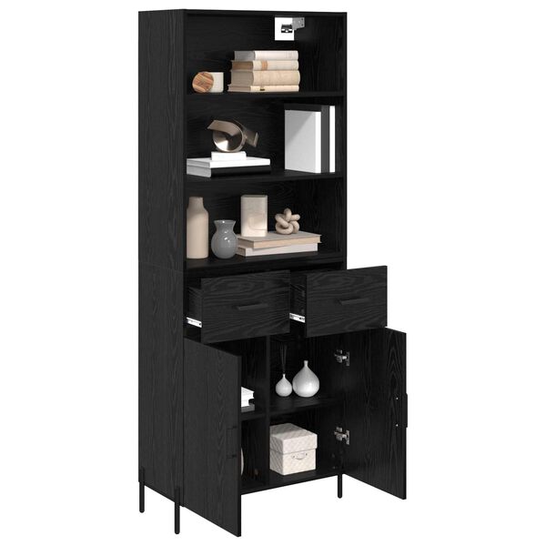 vidaXL Highboard &Mu;&alpha;ύ&rho;&eta; &delta;&rho;&upsilon;&sigmaf; 69,5 x 34 x 180 &epsilon;&kappa;. &Epsilon;&pi;&epsilon;&xi;&epsilon;&rho;&gamma;&alpha;&sigma;&mu;έ&nu;&omicron; &xi;ύ&lambda;&omicron;