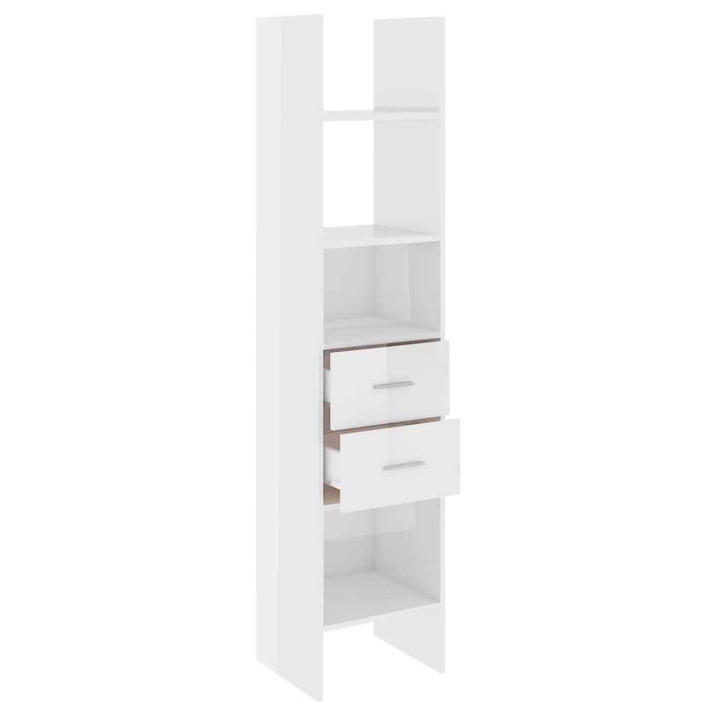 vidaXL Βιβλιοθήκη Γυαλιστερό Λευκό 40 x 35 x 180 εκ. από Επεξ. Ξύλο