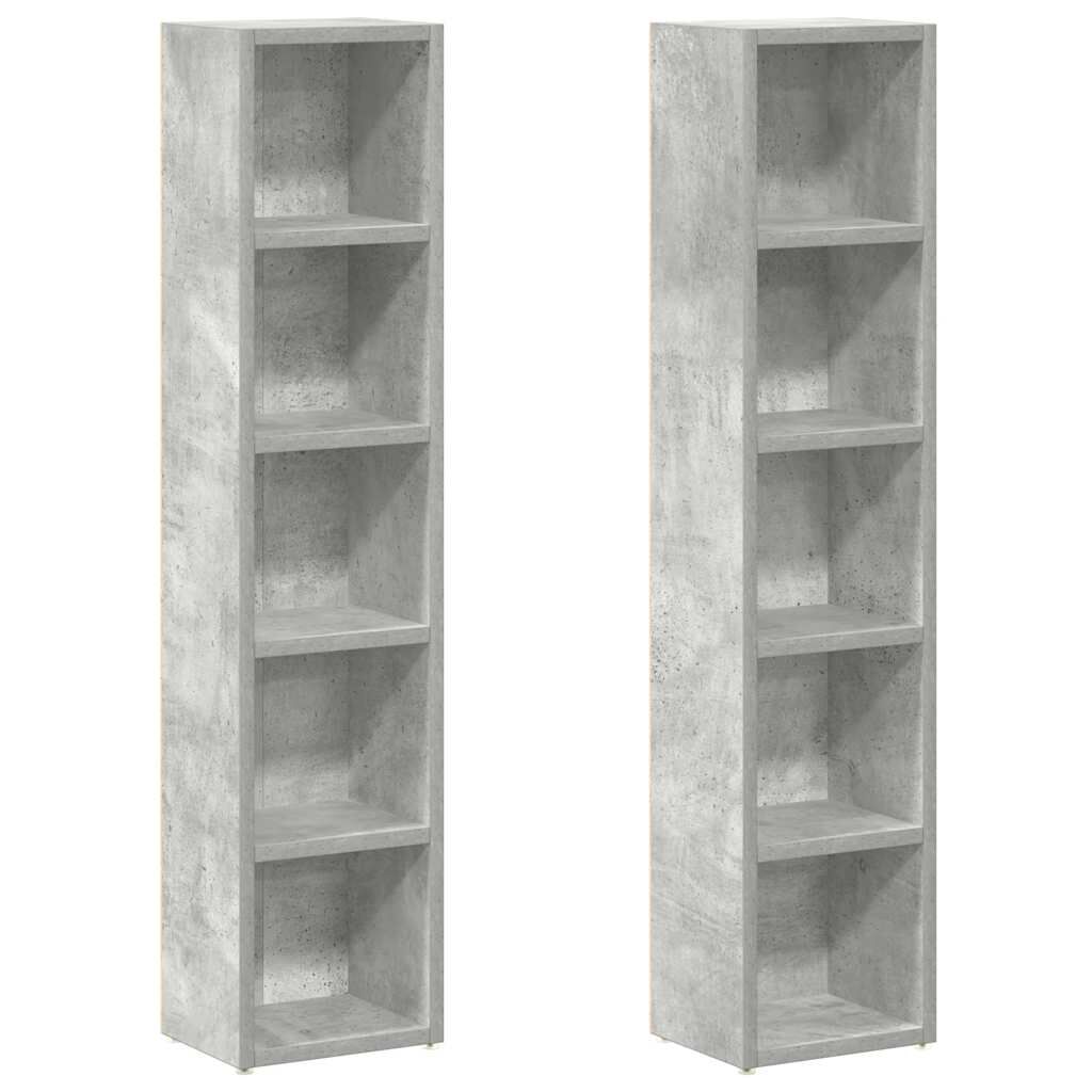 vidaXL Έπιπλα CD 2 τεμ. Γκρι Σκυροδέματος 21x16x93,5 εκ. Μοριοσανίδα