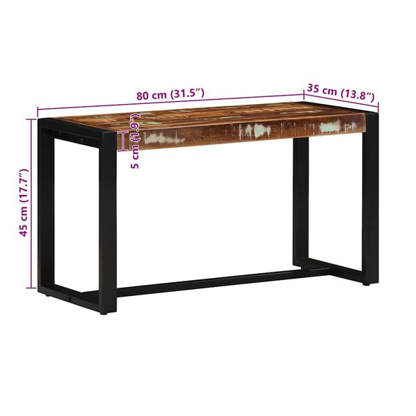 Πάγκος vidaXL Πολύχρωμος 80x35x45 cm Στερεό ξύλο αναγεννημένο