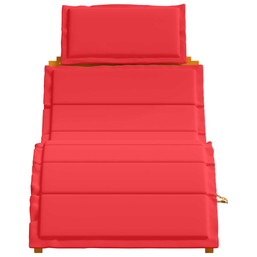 vidaXL Ξαπλώστρα 2 pcs Κόκκινο 184 x 55 x 64 εκ Μασίφ ξύλο ακακίας