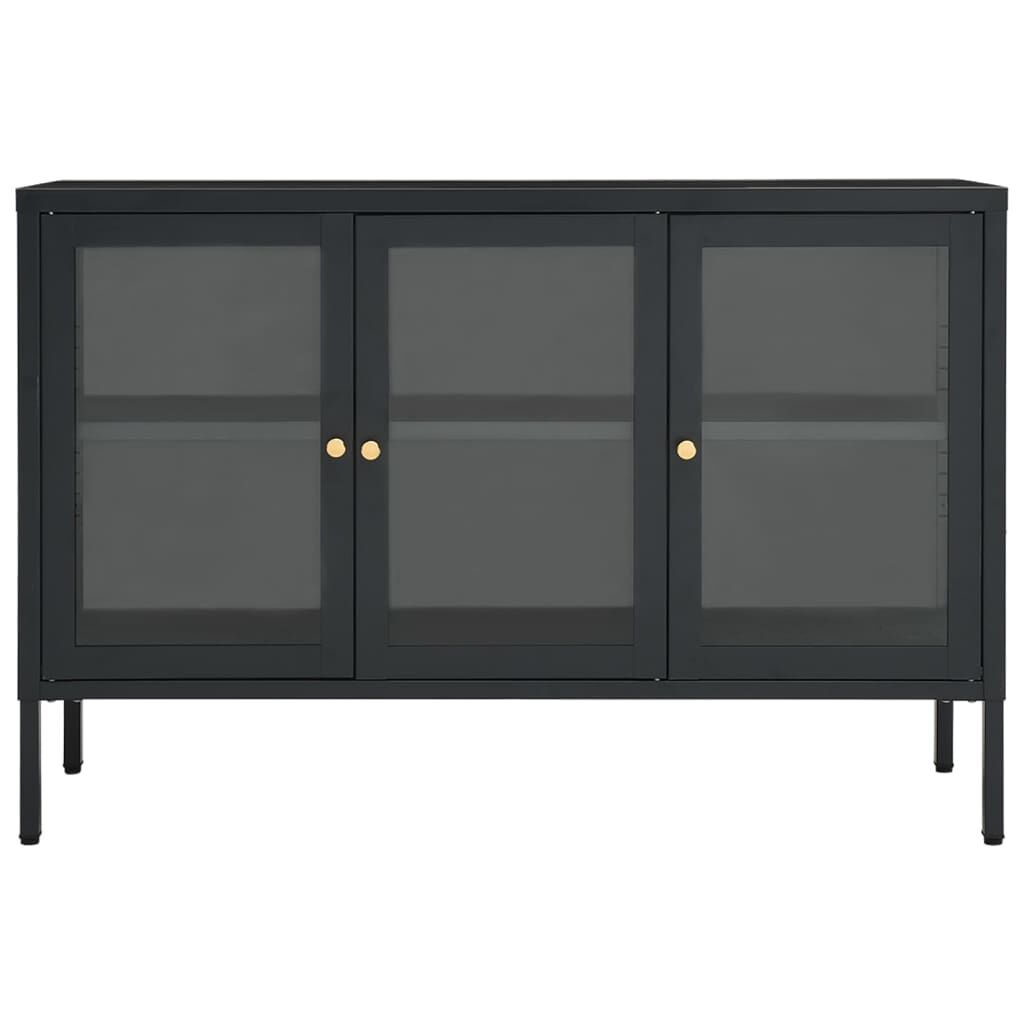 vidaXL Μπουφές Ανθρακί 105 x 35 x 70 εκ. από Ατσάλι και Γυαλί