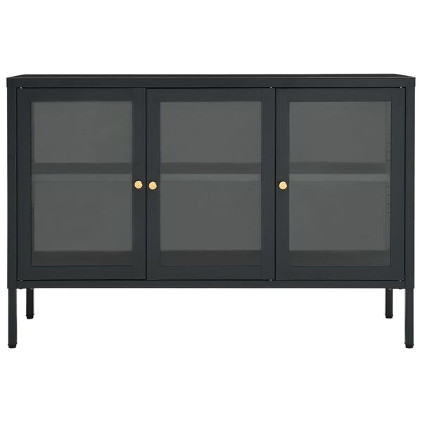 vidaXL Μπουφές Ανθρακί 105 x 35 x 70 εκ. από Ατσάλι και Γυαλί