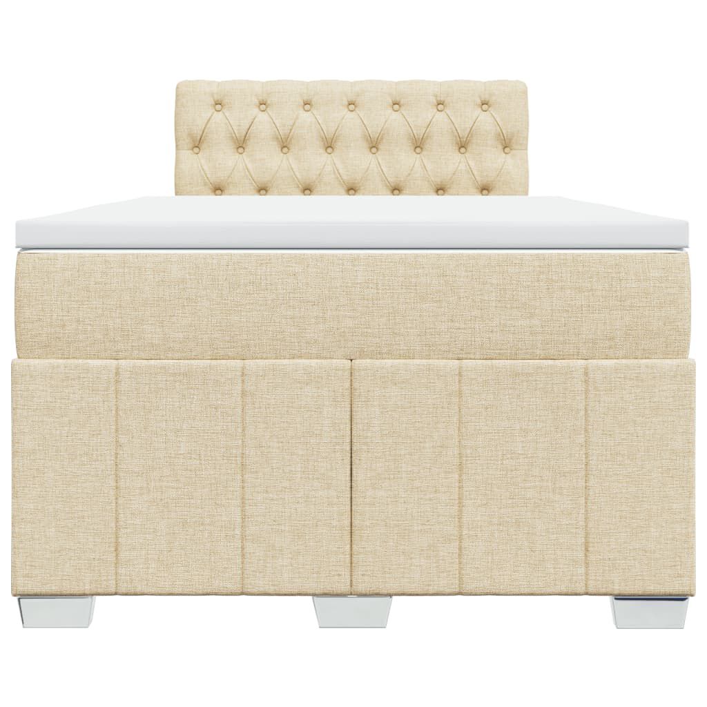 vidaXL Κρεβάτι Boxspring με Στρώμα Κρεμ 120x190 εκ. Υφασμάτινο