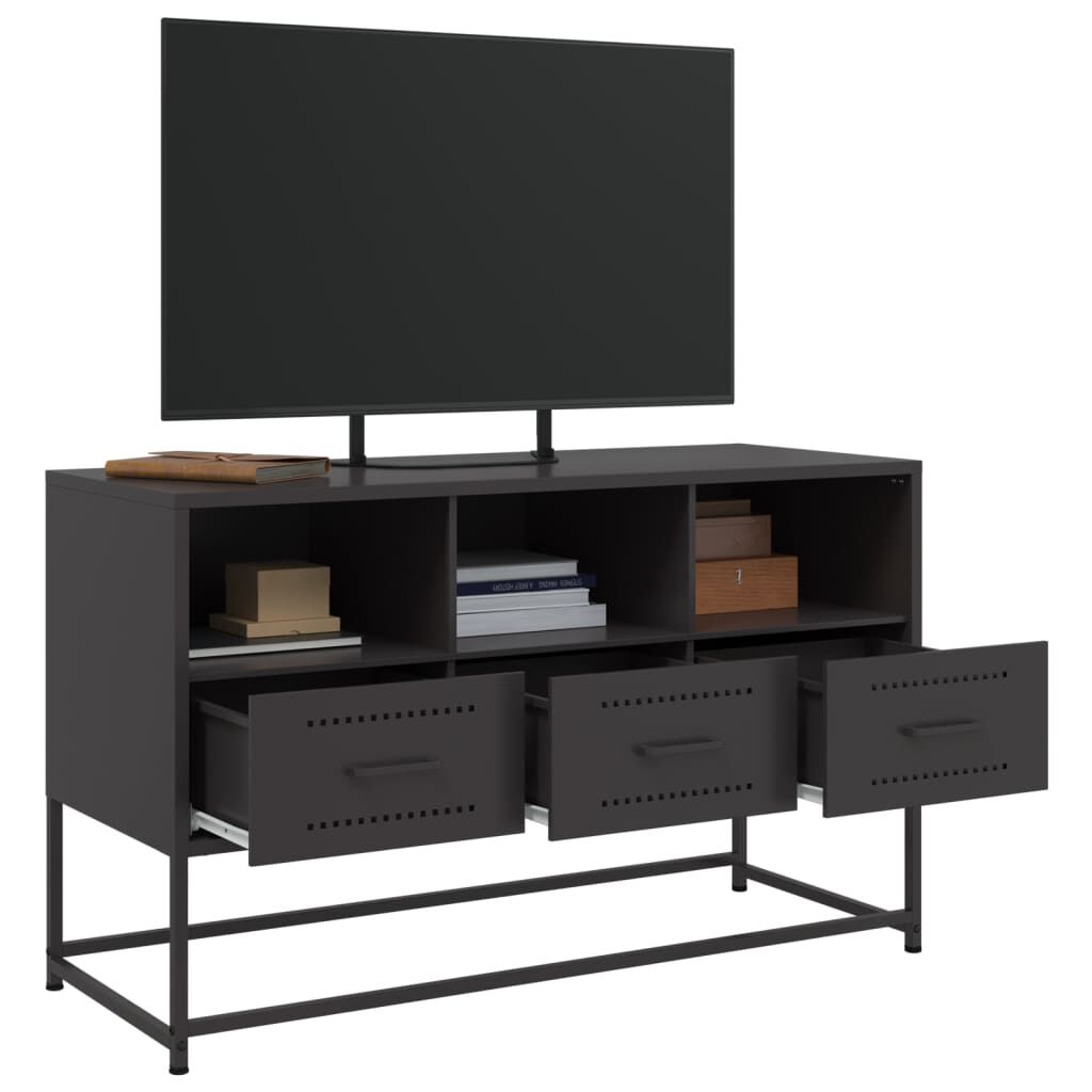 vidaXL Έπιπλο Τηλεόρασης Μαύρο 100,5x39x60,5 εκ. Ατσάλινο