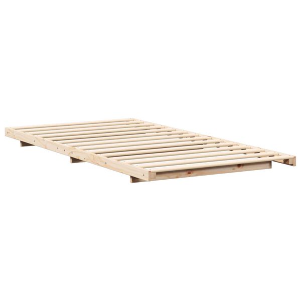 vidaXL Κρεβάτι δαπέδου Καφέ 100 x 200 cm Μασίφ ξύλο πεύκου