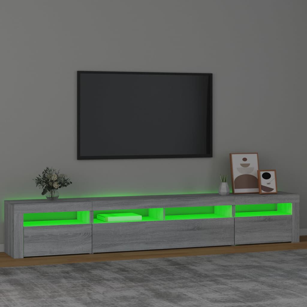 vidaXL Έπιπλο Τηλεόρασης με LED Γκρι Sonoma 240x35x40 εκ.