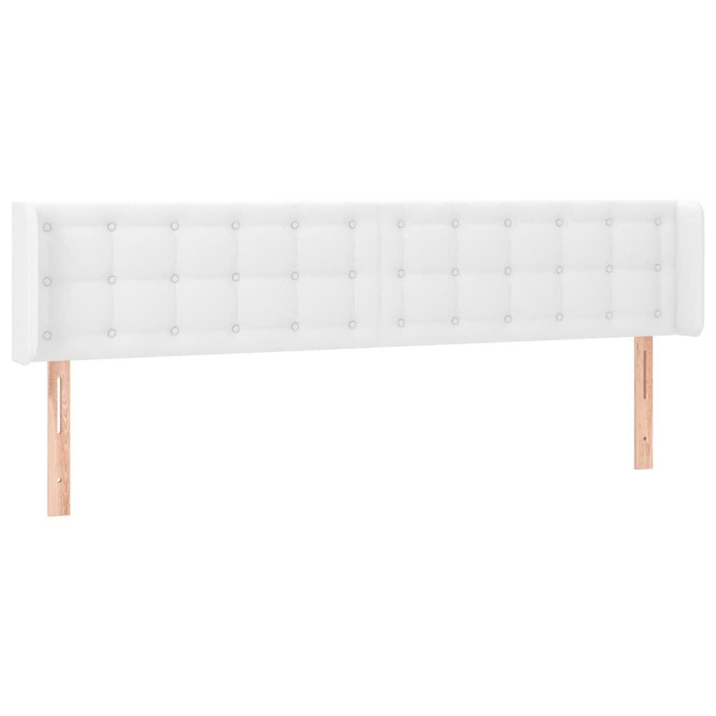 vidaXL Κεφαλάρι Κρεβατιού LED Λευκό 163x16x78/88 εκ. Συνθετ. Δέρμα