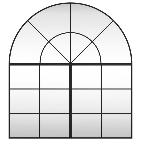 vidaXL Καθρέφτης Τοίχου Αψίδα Μαύρος 100 x 110 εκ. από Σίδερο