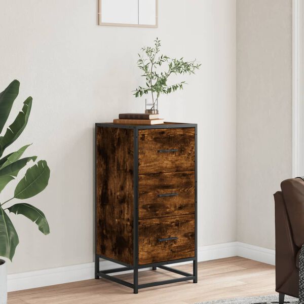 vidaXL Ραφιέρα Καπνιστή Δρυς 35,5x35x76 εκ. Επεξ. Ξύλο + Μέταλλο