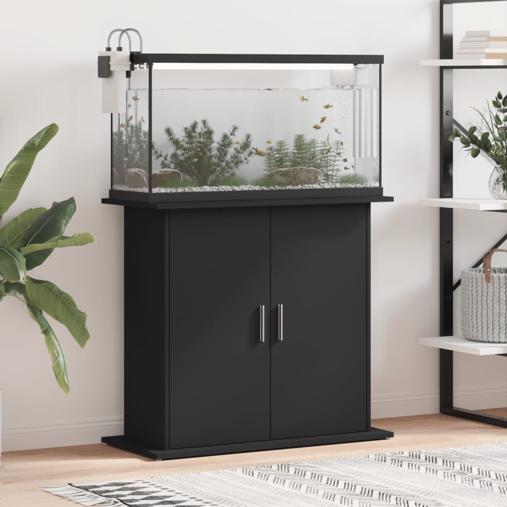 vidaXL Βάση Ενυδρείου Μαύρη 81 x 36 x 73 εκ. από Επεξεργασμένο Ξύλο