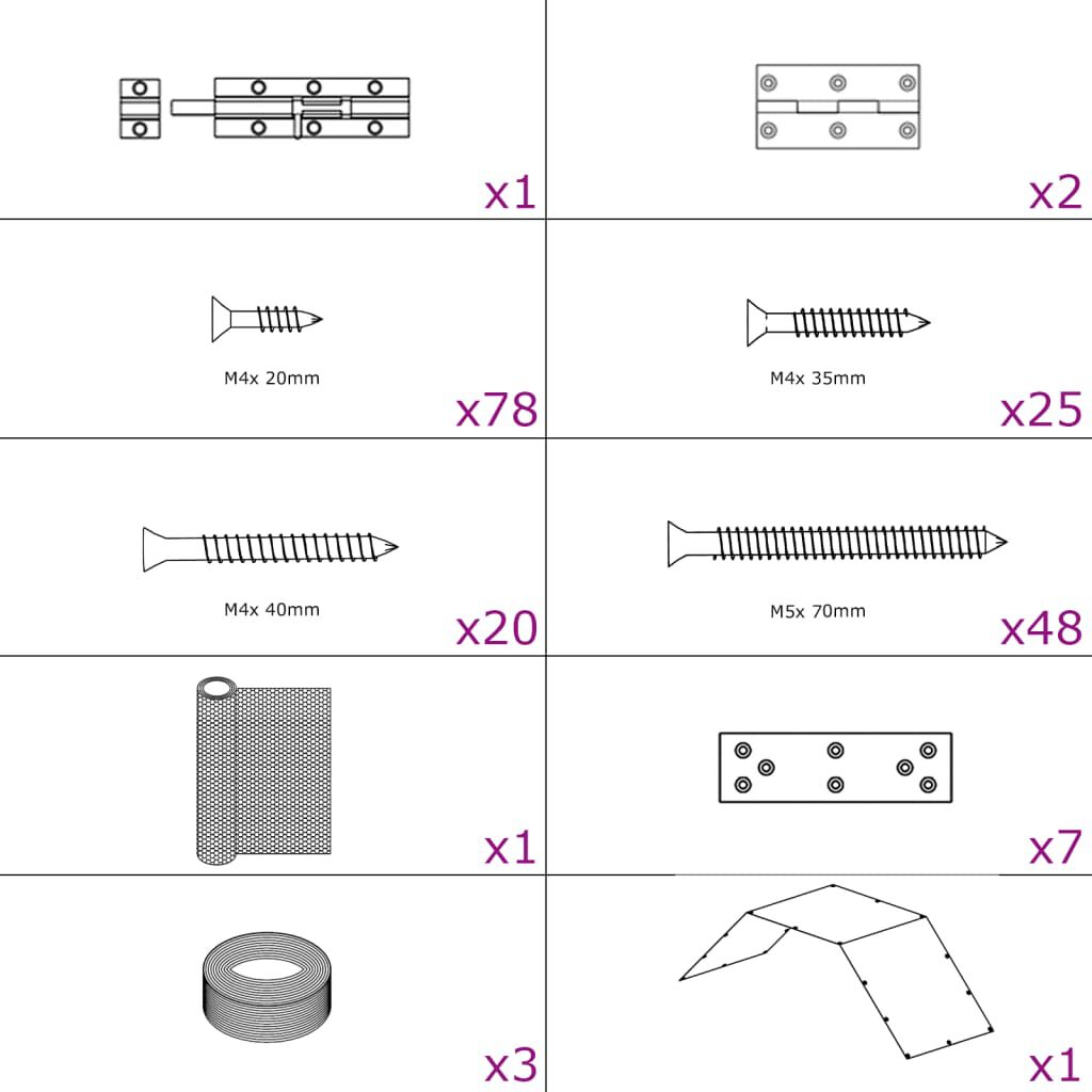 vidaXL Κοτέτσι 268x100x190 εκ. Μεταλλικό