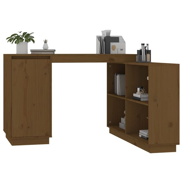 vidaXL Γραφείο Καφέ Μελί 110x50x75 εκ. από Μασίφ Ξύλο Πεύκου