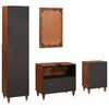 vidaXL Έπιπλα μπάνιου με συρτάρι Επιτοίχιο 4 pcs 38 x 33 x 160 εκ.
