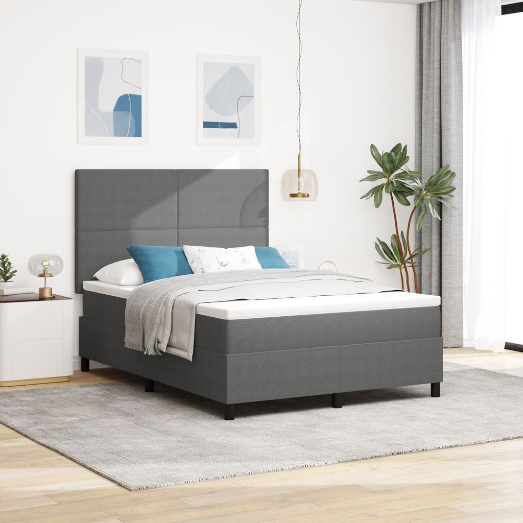 vidaXL Κρεβάτι με Στήριξη & LED Φως Γκρι 160x200 εκ Βελούδο
