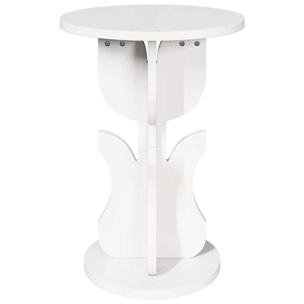 vidaXL Τραπεζάκι Πλευράς Λευκό 39.5 x 39.5 x 53.5 εκ Μασίφ ξύλο πεύκου