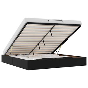 vidaXL Οθωμανικό πλαίσιο κρεβατιού χωρίς στρώμα Μαύρο Faux Leather