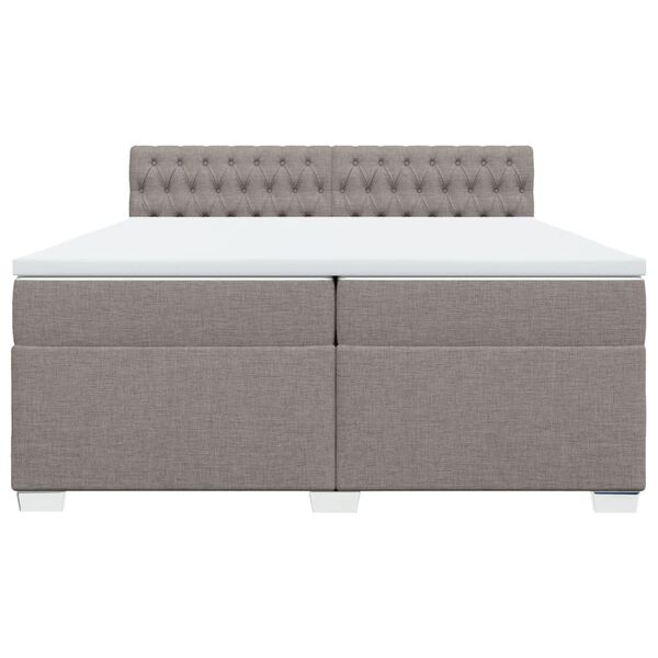 vidaXL &Kappa;&rho;&epsilon;&beta;ά&tau;&iota; Boxspring &mu;&epsilon; &Sigma;&tau;&rho;ώ&mu;&alpha; Taupe 200x200 &epsilon;&kappa;. &Upsilon;&phi;&alpha;&sigma;&mu;ά&tau;&iota;&nu;&omicron;