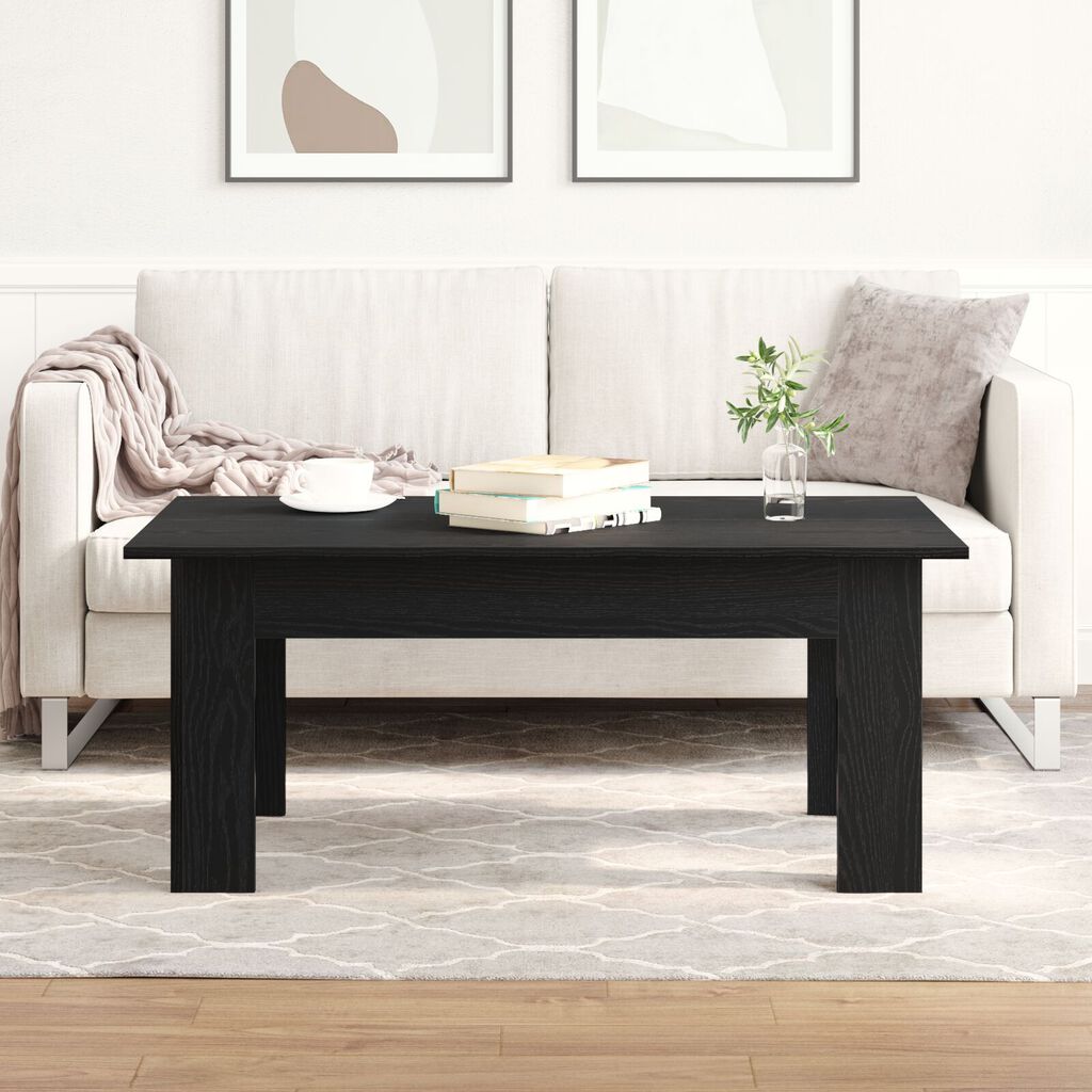 vidaXL Τραπεζάκι Σαλονιού Μαύρο Δρυς 100x60x42 εκ Επεξεργασμένο Ξύλο