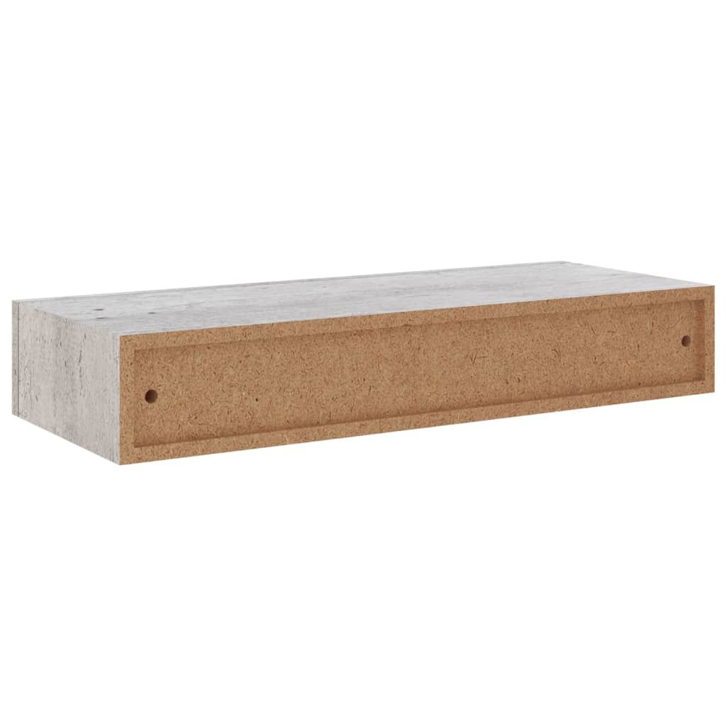 vidaXL Ράφια Τοίχου Συρτάρια 2 τεμ. Γκρι Σκυρ. 60x23,5x10 εκ από MDF