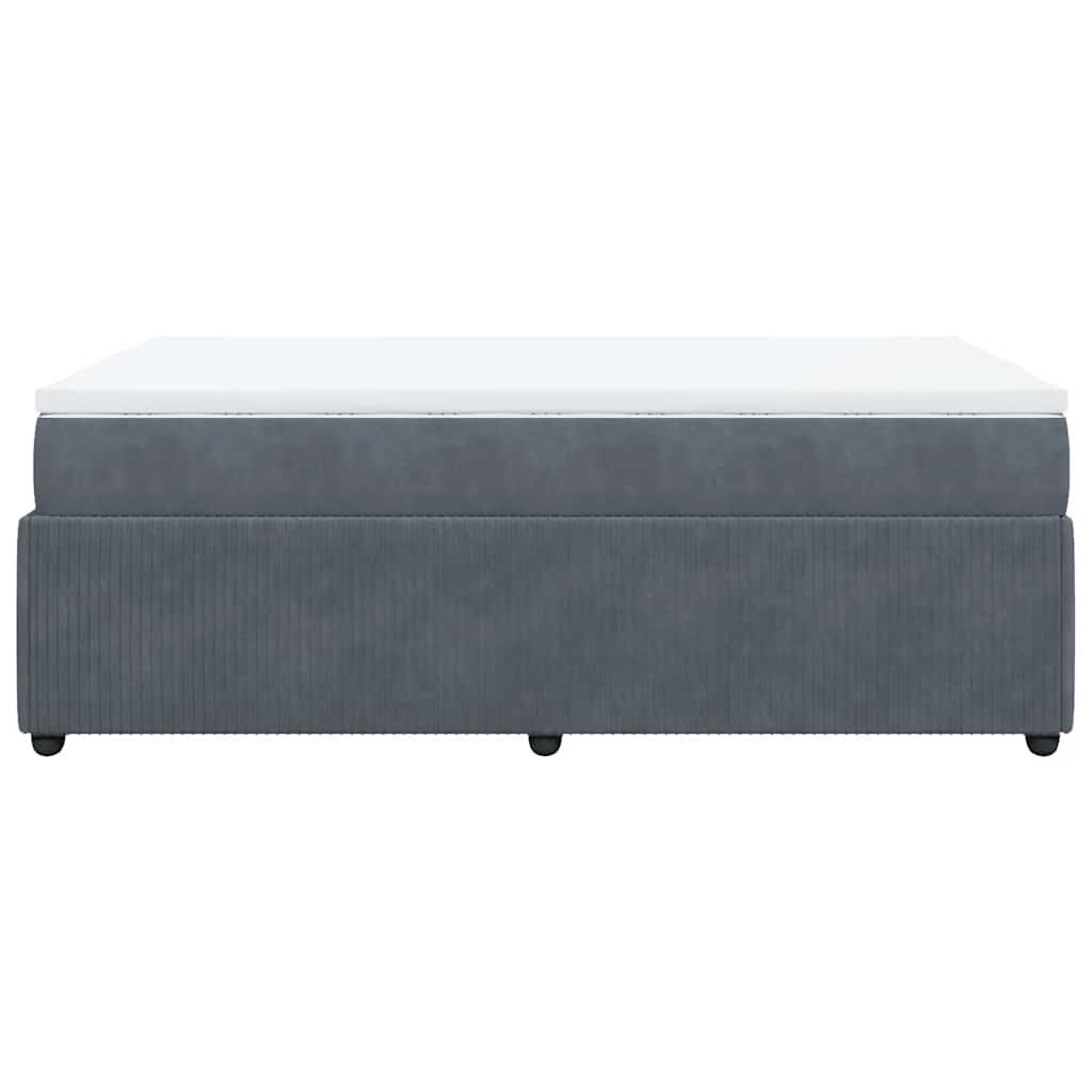 vidaXL Κρεβάτι Boxspring με Στρώμα Σκούρο Γκρι 120x200 εκ. Βελούδινο