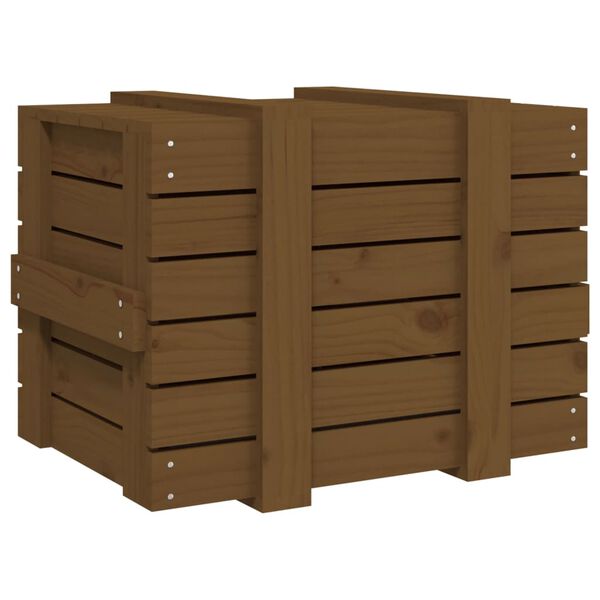 vidaXL Κουτί Αποθήκευσης Καφέ Μελί 58x40,5x42 εκ. Μασίφ Ξύλο Πεύκου