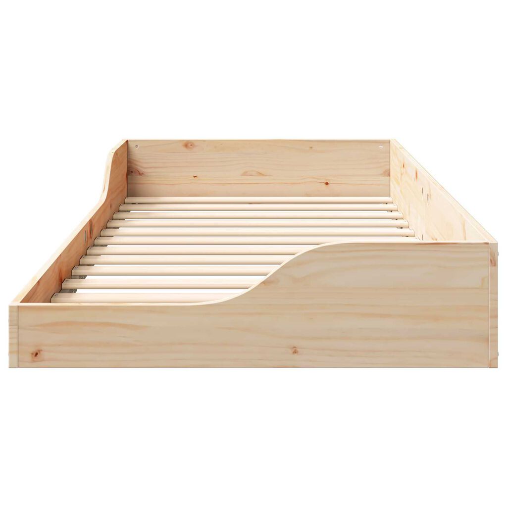 vidaXL Κρεβάτι δαπέδου Καφέ 80 x 200 cm Συμπαγές ξύλο πεύκου
