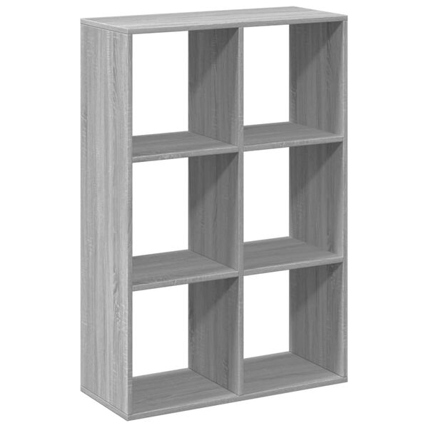 vidaXL Βιβλιοθήκη/Διαχωριστικό Χώρου Γκρι 69,5x29x103,5 εκ. Επεξ. Ξύλο