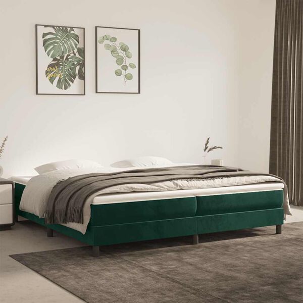 vidaXL &Kappa;&rho;&epsilon;&beta;ά&tau;&iota; Boxspring &mu;&epsilon; &Sigma;&tau;&rho;ώ&mu;&alpha; &Sigma;&kappa;&omicron;ύ&rho;&omicron; &Pi;&rho;ά&sigma;&iota;&nu;&omicron; 200x200&epsilon;&kappa;. &Beta;&epsilon;&lambda;&omicron;ύ&delta;&iota;&nu;&omicron;