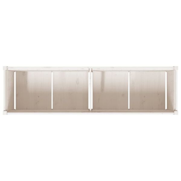 vidaXL Ζαρντινιέρα Λευκή 180x50x50 εκ. από Μασίφ Ξύλο Πεύκου