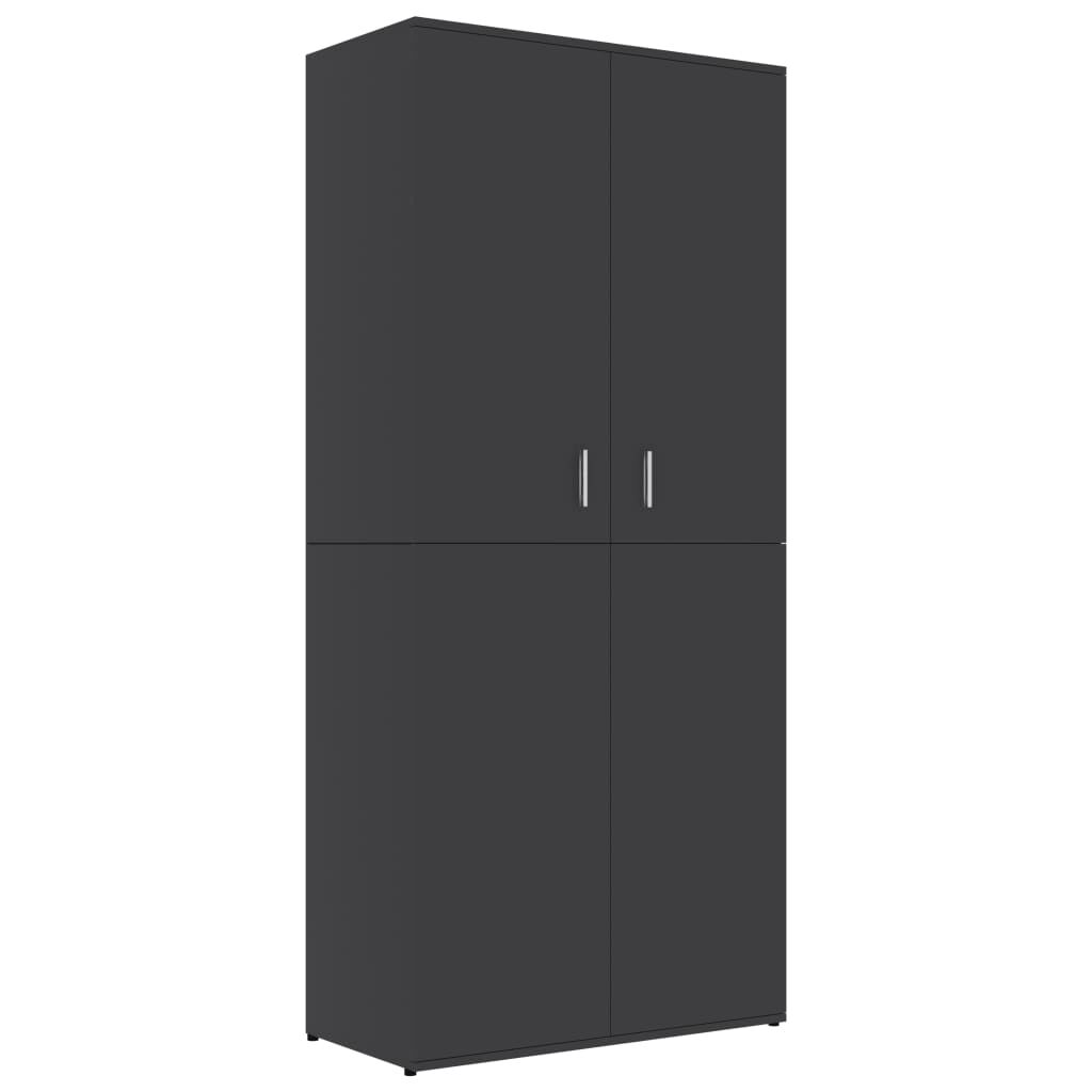 vidaXL Παπουτσοθήκη Γκρι 80 x 39 x 178 εκ. από Επεξ. Ξύλο