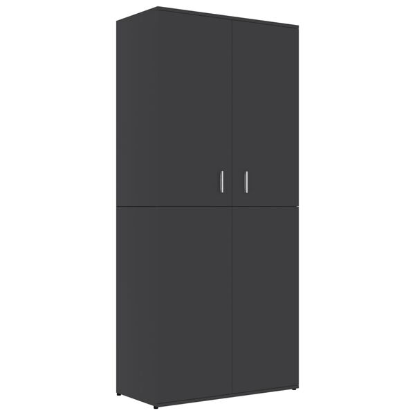 vidaXL Παπουτσοθήκη Γκρι 80 x 39 x 178 εκ. από Επεξ. Ξύλο