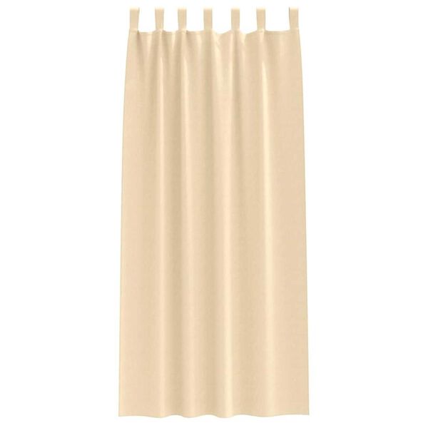 vidaXL Κουρτίνες με κουρτίνες 2 pcs Κρεμ Πολυεστέρας