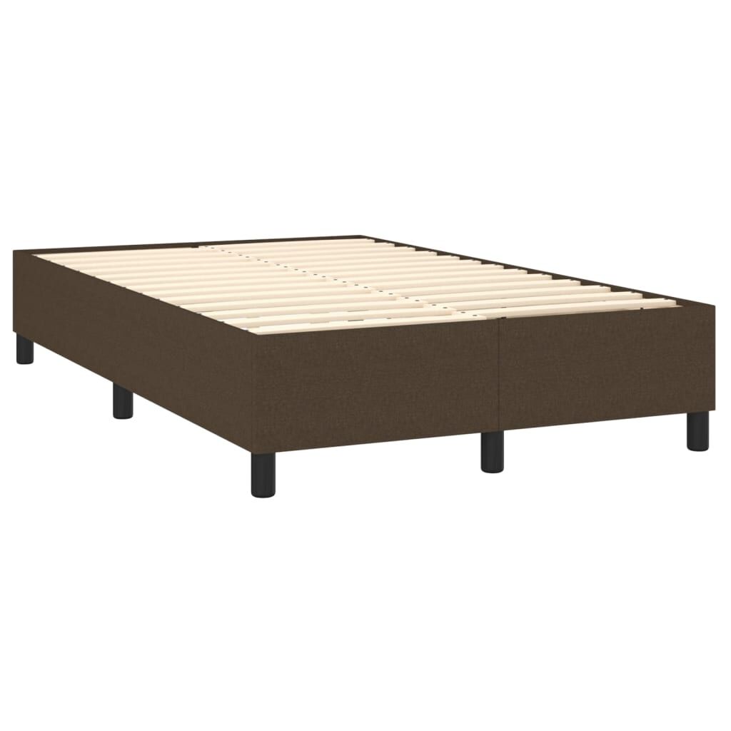 vidaXL Κρεβάτι Boxspring με Στρώμα & LED Σκ.Καφέ 120x200 εκ Υφασμάτινο