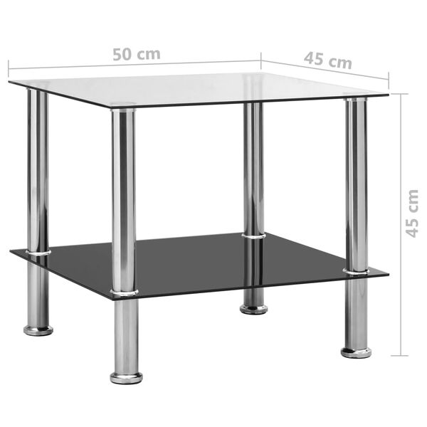 vidaXL Τραπέζι Βοηθητικό Διαφανές 45 x 50 x 45 εκ. από Ψημένο Γυαλί