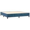 vidaXL Κρεβάτι Boxspring με Στρώμα Σκούρο Μπλε 200x200 εκ. Βελούδινο