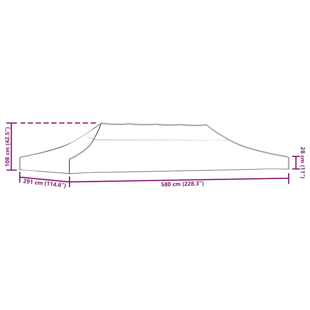 vidaXL Κάλυμμα Τέντας Εκδηλώσεων Κρεμ 3 x 6 μ.